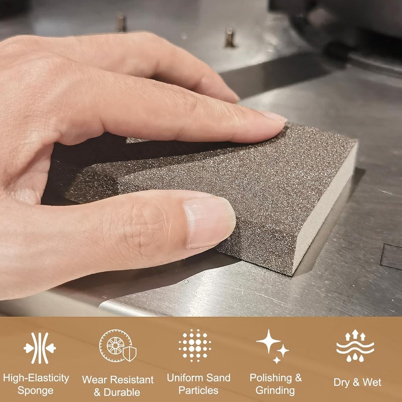 Tonmp 6 Pack 60 Grit Coarse Sanding Sponge, Washable and Reusable Great for Pot Pan Brush Sponge Brush Glasses Sanding Wood Sanding Metal Sanding (60 Grit-6 Pack) - Image 4